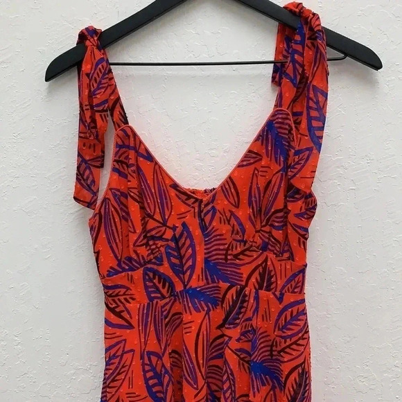 ALEXIS for Target Tropical Leaf Tie Strap Dress Size XS - Picture 3 of 8